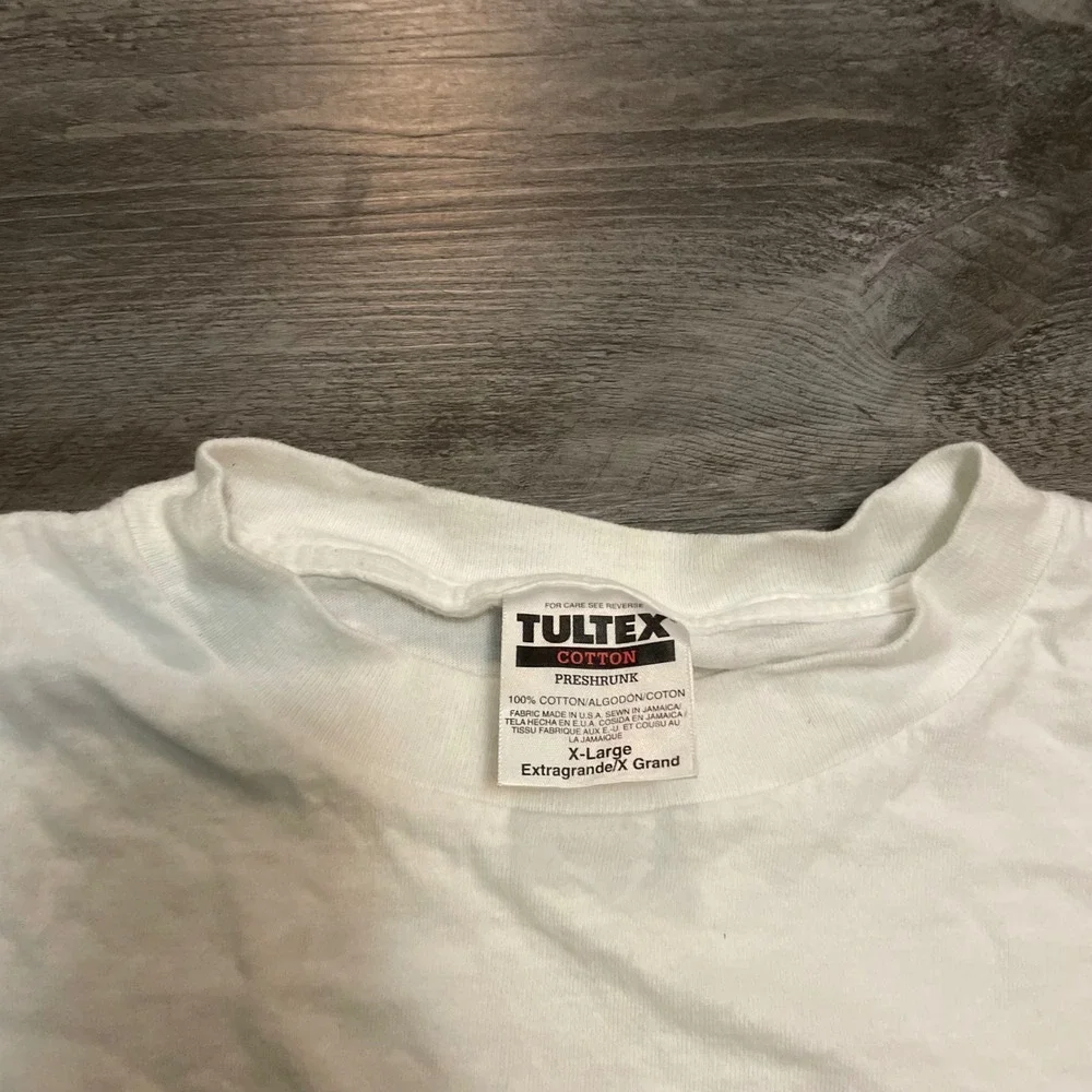 Vintage Tultex Bob Harrison Beach Bum Cat T-Shirt White XL 90s Copurrtone Tabby - Picture 3 of 5